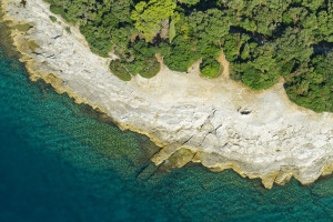 Pula na seakayaku, Jaderské moře. Chorvatsko.